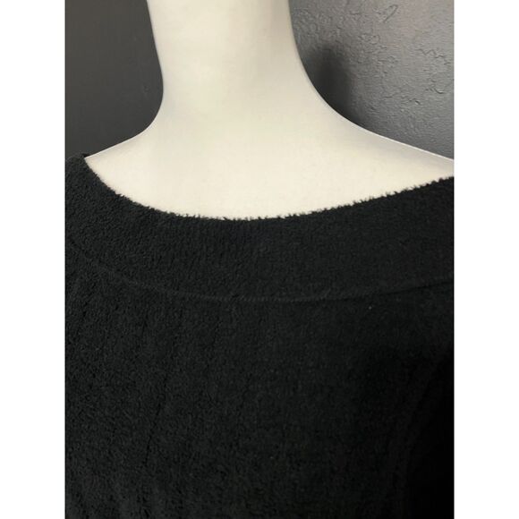 Free People Cabin Fever Sweater S | Black Off-Shoulder Cozy Knit - Picture 6 of 12